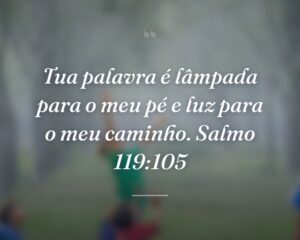 Tua palavra é lâmpada para o meu pé e luz para o meu caminho. Salmo 119:105