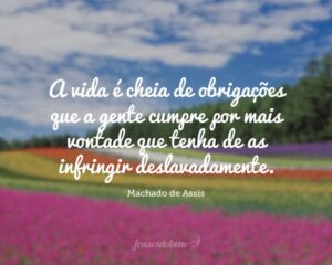 A vida é cheia de obrigações que a gente cumpre por mais vontade que tenha de as infringir deslavadamente.