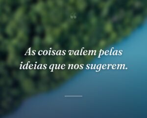 As coisas valem pelas ideias que nos sugerem.