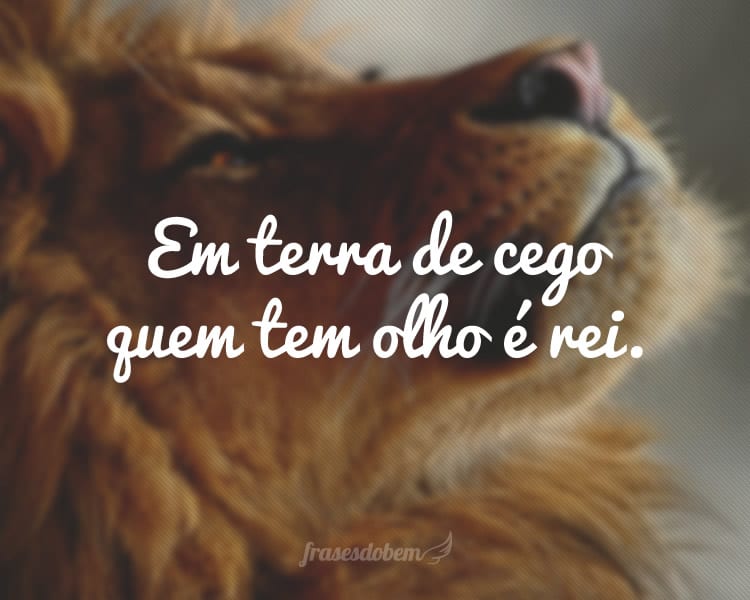 Em terra de cego quem tem olho é rei.