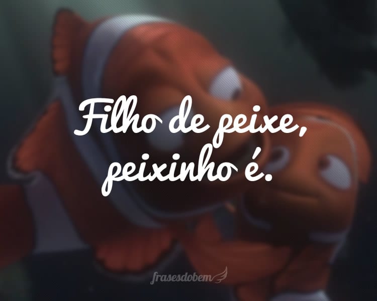 Filho de peixe, peixinho é.