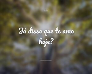 Já disse que te amo hoje?