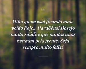 Olha quem está ficando mais velho hoje... Parabéns! Desejo muita saúde e que muitos anos venham pela frente. Seja sempre muito feliz!