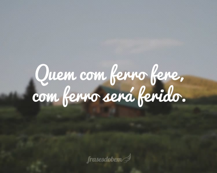 Quem com ferro fere, com ferro será ferido.