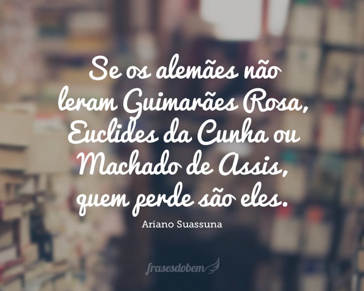 Se os alemães não leram Guimarães Rosa, Euclides da Cunha ou Machado de Assis, quem perde são eles.