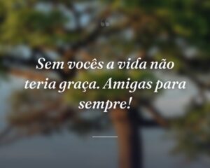Sem vocês a vida não teria graça. Amigas para sempre!