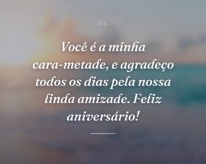 Você é a minha cara-metade, e agradeço todos os dias pela nossa linda amizade. Feliz aniversário!