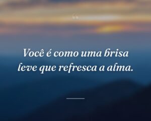 Você é como uma brisa leve que refresca a alma.