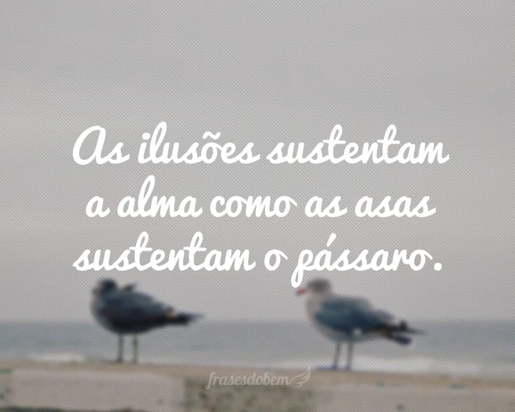 As ilusões sustentam a alma como as asas sustentam o pássaro.