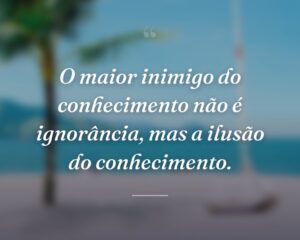 O maior inimigo do conhecimento não é ignorância, mas a ilusão do conhecimento.