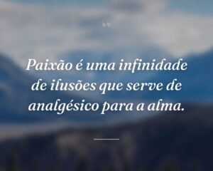 Paixão é uma infinidade de ilusões que serve de analgésico para a alma.