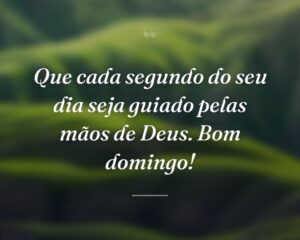 Que cada segundo do seu dia seja guiado pelas mãos de Deus. Bom domingo!