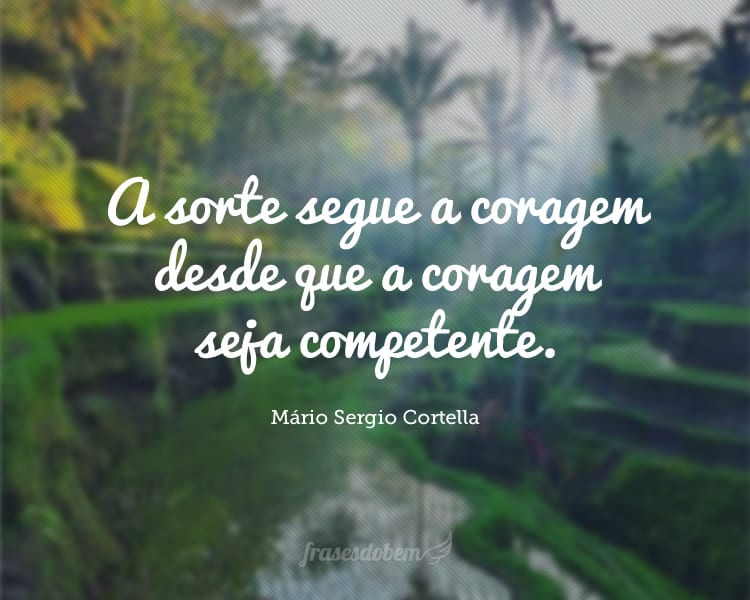 A sorte segue a coragem desde que a coragem seja competente.