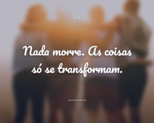 Nada morre. As coisas só se transformam.