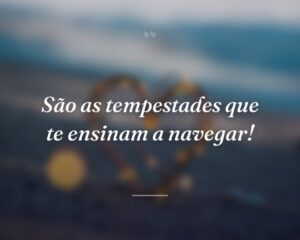São as tempestades que te ensinam a navegar!