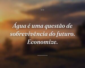 Água é uma questão de sobrevivência do futuro. Economize.