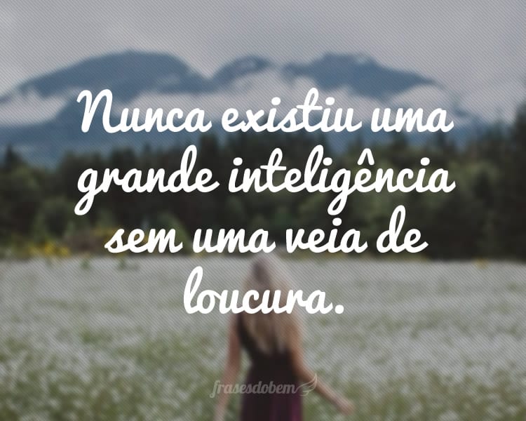 Nunca existiu uma grande inteligência sem uma veia de loucura.