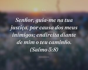 Senhor, guia-me na tua justiça, por causa dos meus inimigos; endireita diante de mim o teu caminho. (Salmo 5:8)