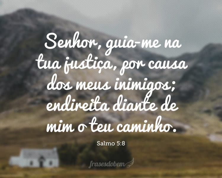 Senhor, guia-me na tua justiça, por causa dos meus inimigos; endireita diante de mim o teu caminho. (Salmo 5:8)