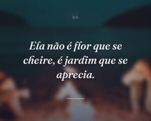 Ela não é flor que se cheire, é jardim que se aprecia.