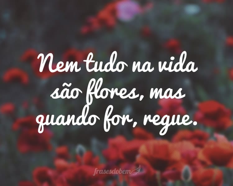 Nem tudo na vida são flores, mas quando for, regue.