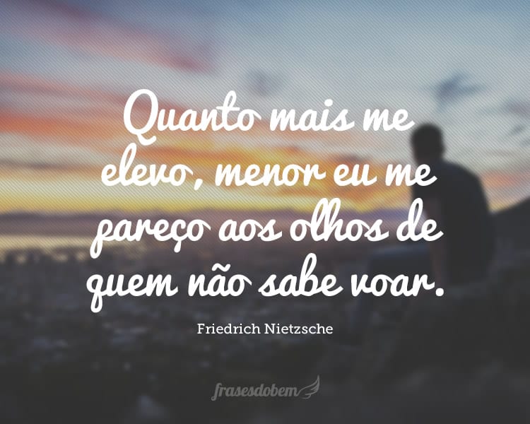 Quanto mais me elevo, menor eu me pareço aos olhos de quem não sabe voar.