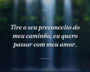 Tire o seu preconceito do meu caminho, eu quero passar com meu amor.