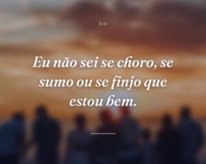 Eu não sei se choro, se sumo ou se finjo que estou bem.