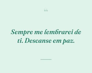 Sempre me lembrarei de ti. Descanse em paz.