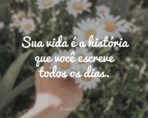 Sua vida é a história que você escreve todos os dias.