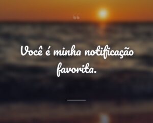 Você é minha notificação favorita.