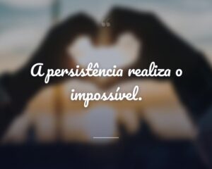 A persistência realiza o impossível.