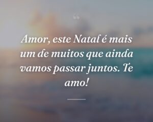 Amor, este Natal é mais um de muitos que ainda vamos passar juntos. Te amo!