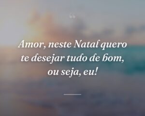 Amor, neste Natal quero te desejar tudo de bom, ou seja, eu!