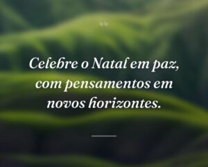 Celebre o Natal em paz, com pensamentos em novos horizontes.