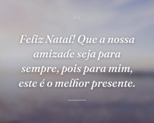 Feliz Natal! Que a nossa amizade seja para sempre, pois para mim, este é o melhor presente.