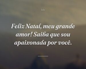 Feliz Natal, meu grande amor! Saiba que sou apaixonada por você.