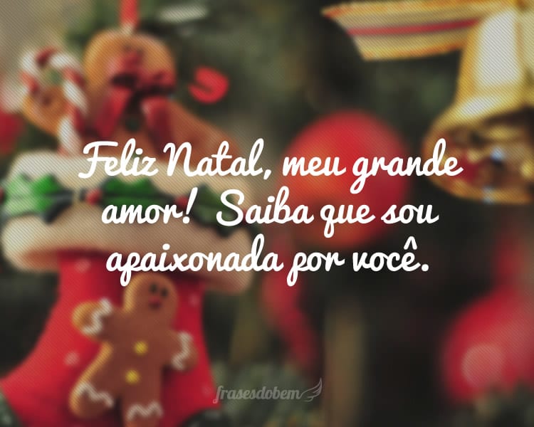 Feliz Natal, meu grande amor! Saiba que sou apaixonada por você.