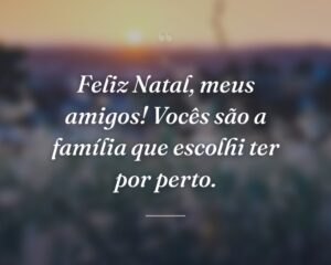 Feliz Natal, meus amigos! Vocês são a família que escolhi ter por perto.