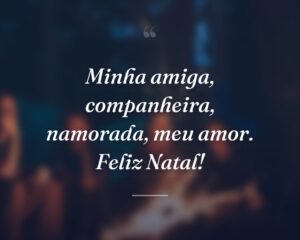 Minha amiga, companheira, namorada, meu amor. Feliz Natal!
