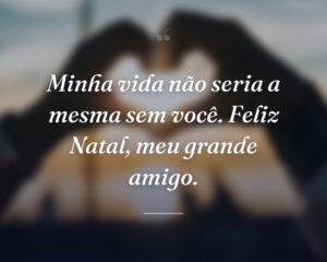 Minha vida não seria a mesma sem você. Feliz Natal, meu grande amigo.