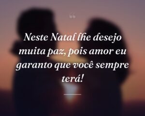 Neste Natal lhe desejo muita paz, pois amor eu garanto que você sempre terá!