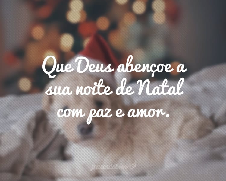 Que Deus abençoe a sua noite de Natal com paz e amor.