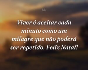 Viver é aceitar cada minuto como um milagre que não poderá ser repetido. Feliz Natal!