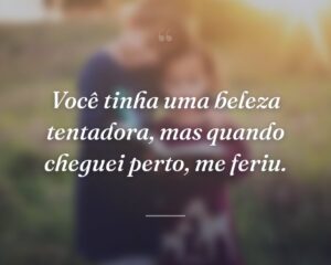 Você tinha uma beleza tentadora, mas quando cheguei perto, me feriu.