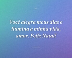 Você alegra meus dias e ilumina a minha vida, amor. Feliz Natal!