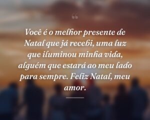 Você é o melhor presente de Natal que já recebi, uma luz que iluminou minha vida, alguém que estará ao meu lado para sempre. Feliz Natal, meu amor.