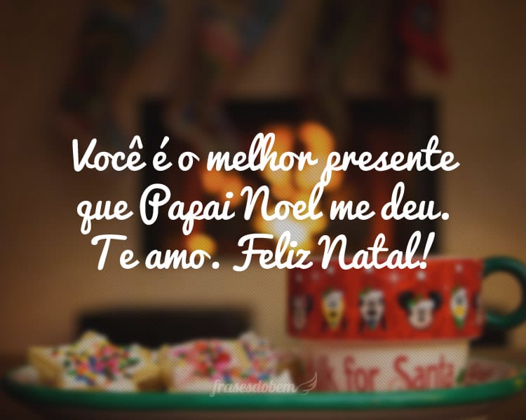 Você é o melhor presente que Papai Noel me deu. Te amo. Feliz Natal!