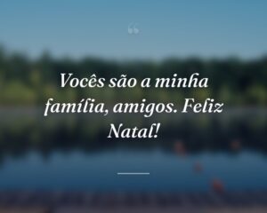 Vocês são a minha família, amigos. Feliz Natal!