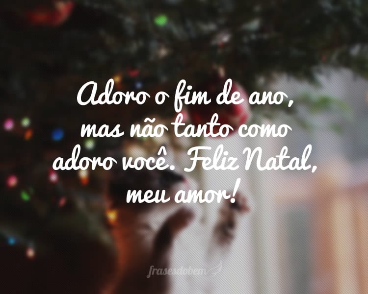 Adoro o fim de ano, mas não tanto como adoro você. Feliz Natal, meu amor!